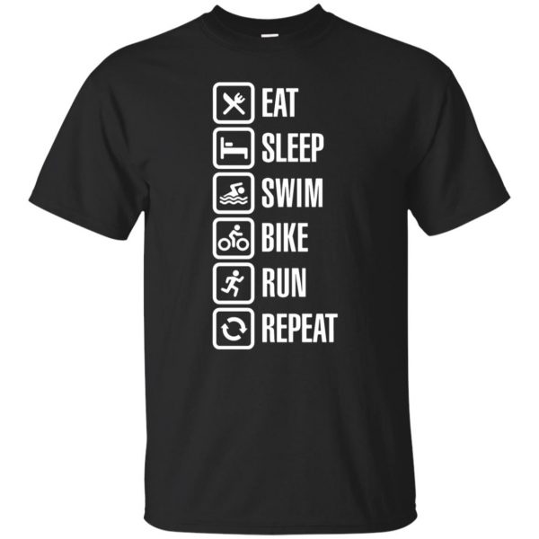 Eat sleep swim bike run repeat - black