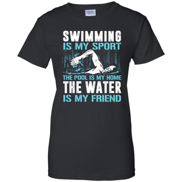 Swimming is my sport womens t shirt - lady t shirt - black