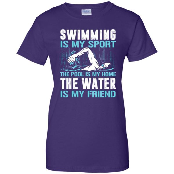 Swimming is my sport womens t shirt - lady t shirt - purple