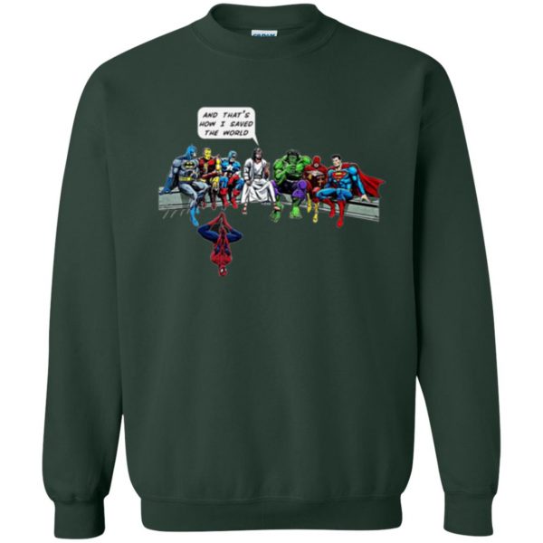 jesus superhero shirt sweatshirt - forest green