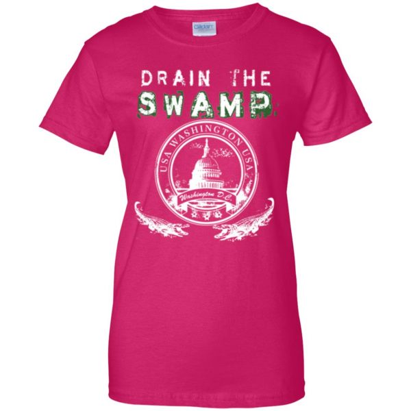 drain the swamp t shirt womens t shirt - lady t shirt - pink heliconia