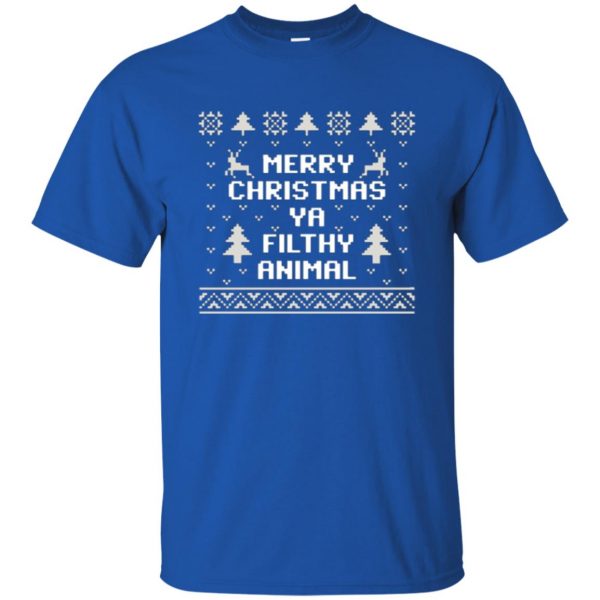 merry christmas you filthy animal shirt t shirt - royal blue