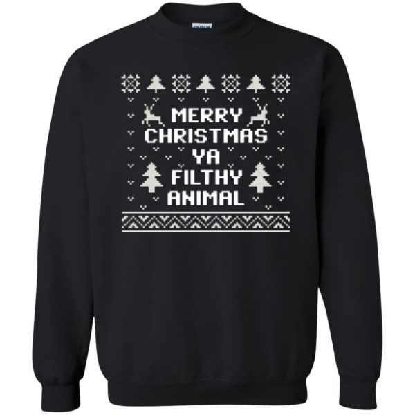 merry christmas you filthy animal shirt sweatshirt - black