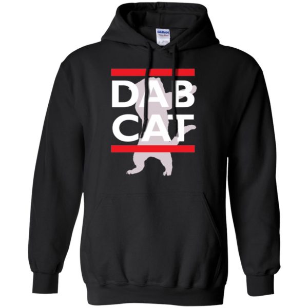 dab cat shirt hoodie - black