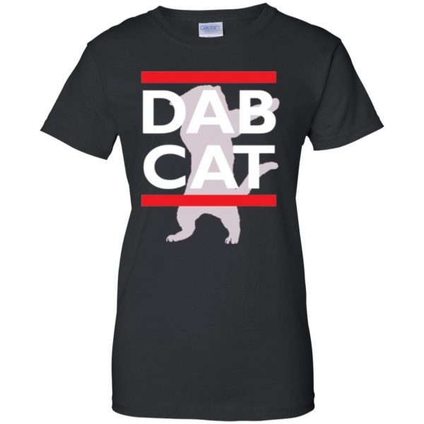 dab cat shirt womens t shirt - lady t shirt - black