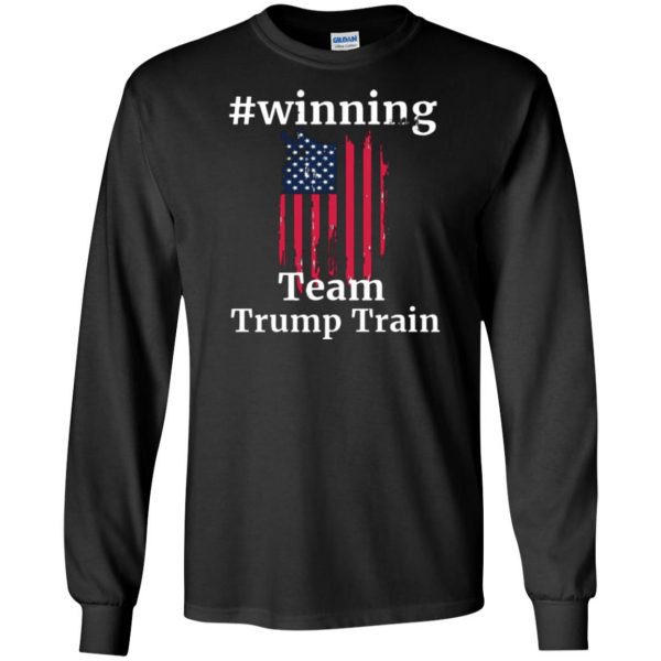 trump train shirt long sleeve - black