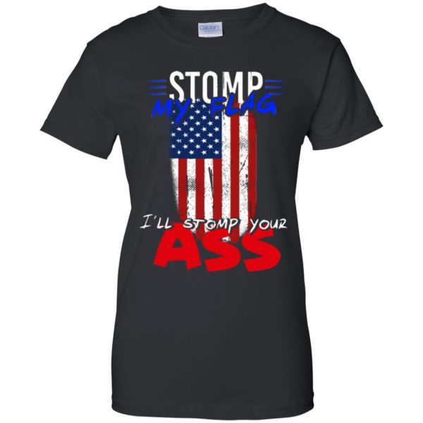 stomp my flag shirt womens t shirt - lady t shirt - black