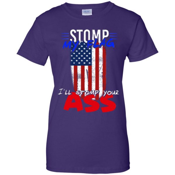 stomp my flag shirt womens t shirt - lady t shirt - purple