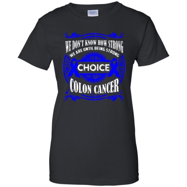 colon cancer awareness shirts womens t shirt - lady t shirt - black