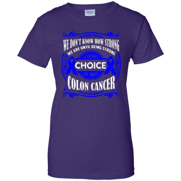 colon cancer awareness shirts womens t shirt - lady t shirt - purple