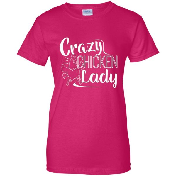 crazy chicken lady shirt womens t shirt - lady t shirt - pink heliconia