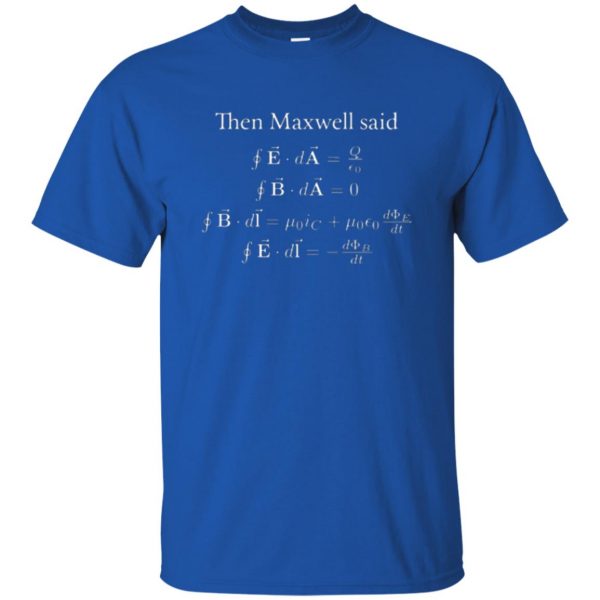 maxwell equations t shirt t shirt - royal blue
