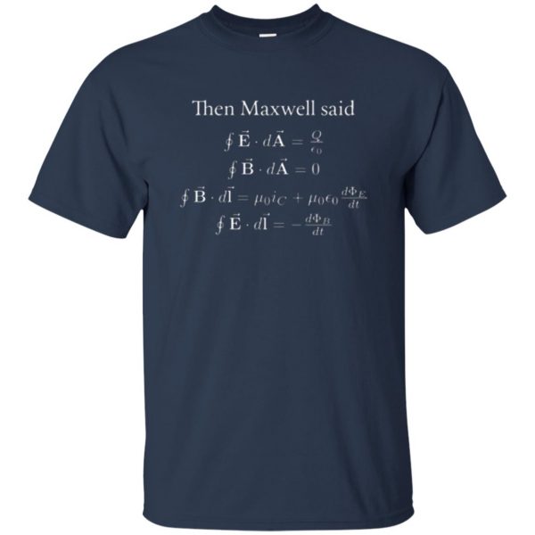 maxwell equations t shirt t shirt - navy blue