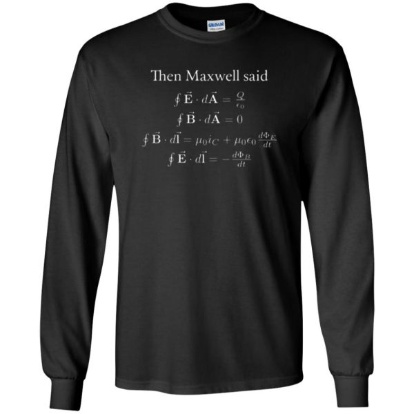 maxwell equations t shirt long sleeve - black