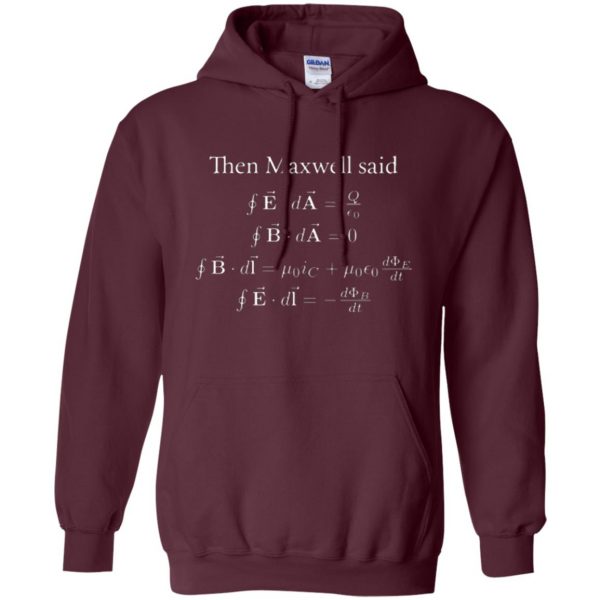 maxwell equations t shirt hoodie - maroon