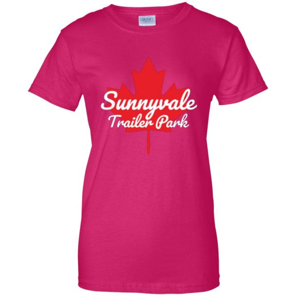 sunnyvale trailer park shirt womens t shirt - lady t shirt - pink heliconia