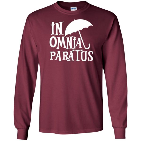 in omnia paratus shirt long sleeve - maroon