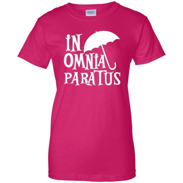in omnia paratus shirt womens t shirt - lady t shirt - pink heliconia