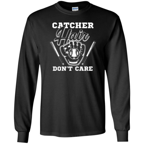 softball catcher shirts long sleeve - black