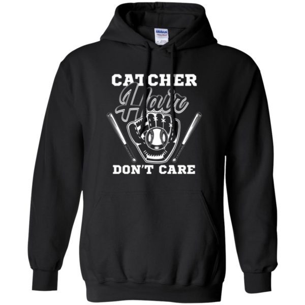 softball catcher shirts hoodie - black