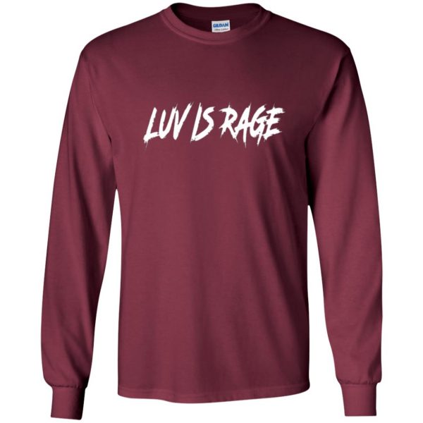 luv is rage shirt long sleeve - maroon