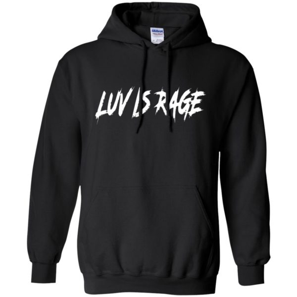 luv is rage shirt hoodie - black