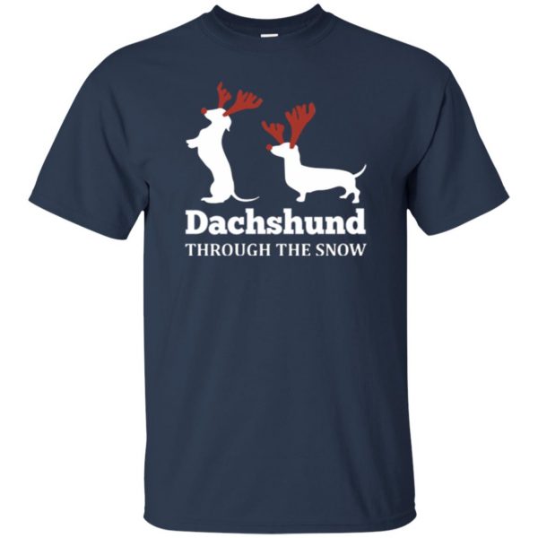 dachshund through the snow shirt t shirt - navy blue