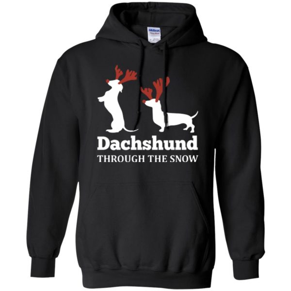dachshund through the snow shirt hoodie - black