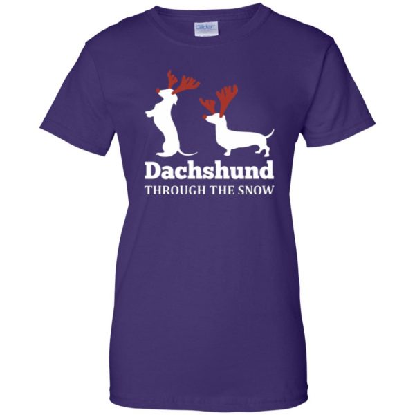 dachshund through the snow shirt womens t shirt - lady t shirt - purple