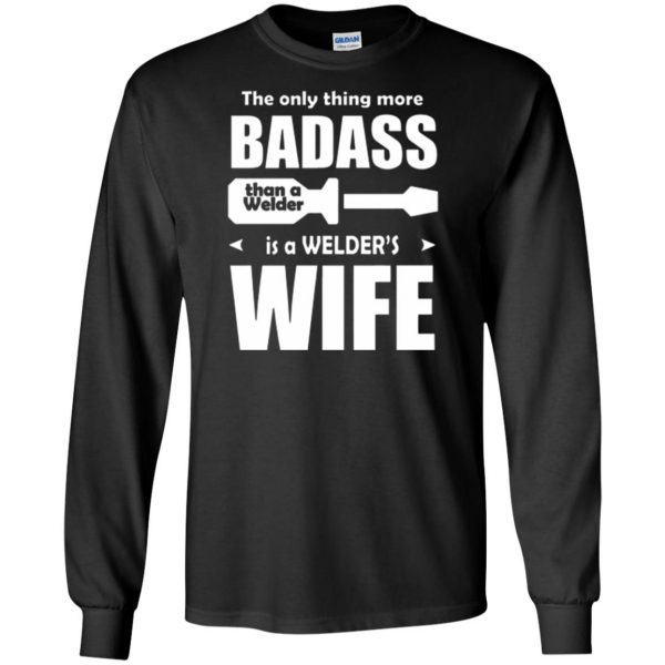 welders wife shirt long sleeve - black