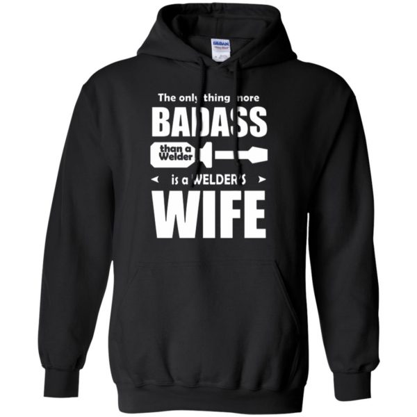 welders wife shirt hoodie - black