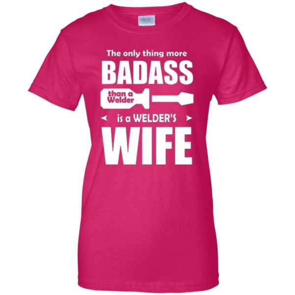 welders wife shirt womens t shirt - lady t shirt - pink heliconia