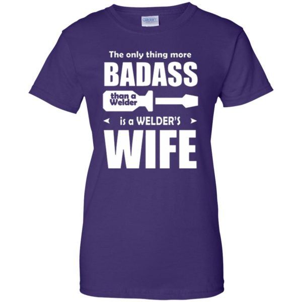welders wife shirt womens t shirt - lady t shirt - purple
