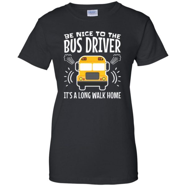school bus driver t shirts womens t shirt - lady t shirt - black