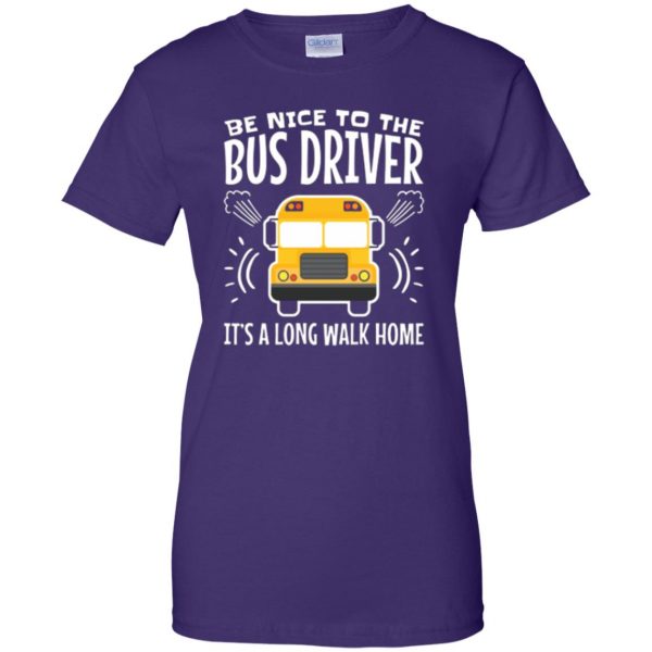 school bus driver t shirts womens t shirt - lady t shirt - purple