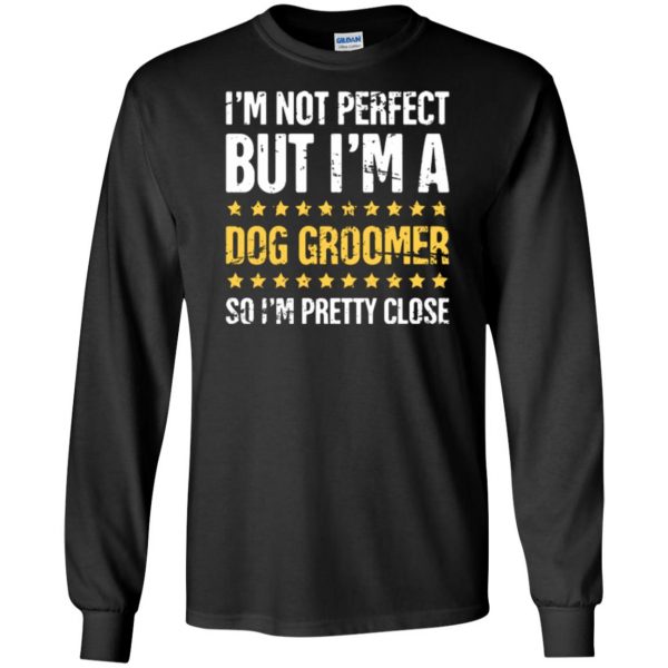 dog groomer shirts long sleeve - black