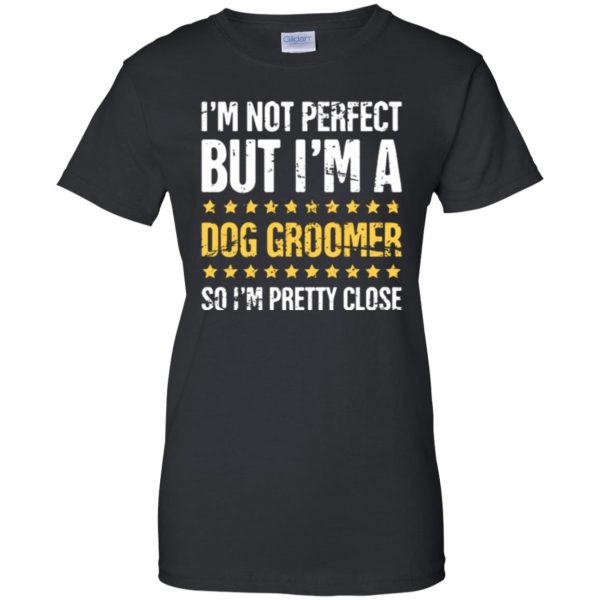 dog groomer shirts womens t shirt - lady t shirt - black