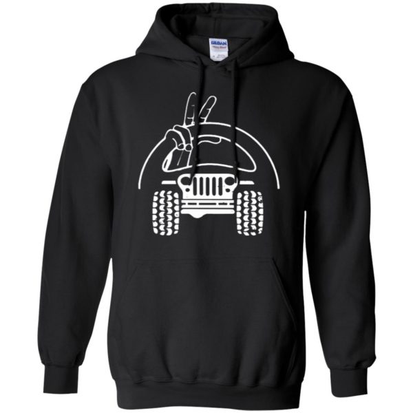 jeep wave shirt hoodie - black