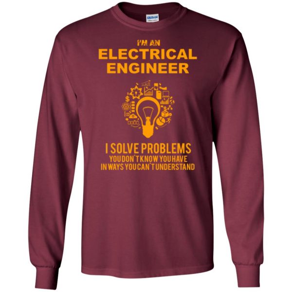 electrical engineer t shirt long sleeve - maroon