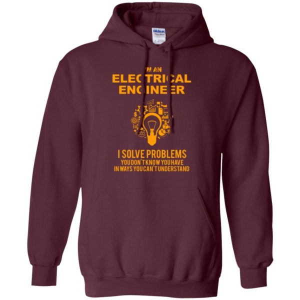 electrical engineer t shirt hoodie - maroon