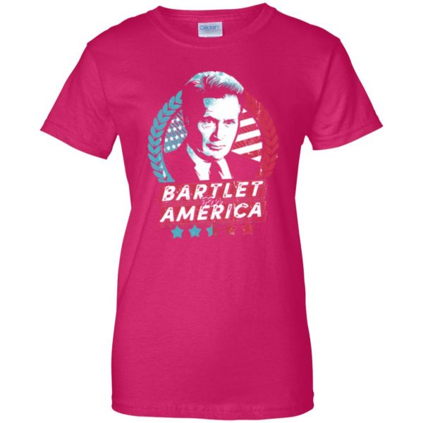 bartlet for america t shirt womens t shirt - lady t shirt - pink heliconia