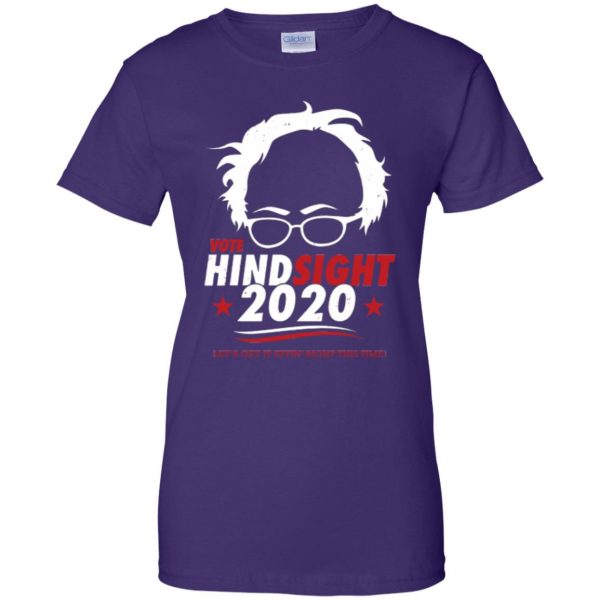 hindsight is 2020 bernie shirt womens t shirt - lady t shirt - purple