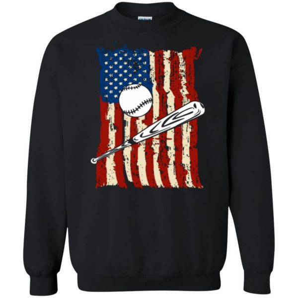 baseball flag shirt sweatshirt - black
