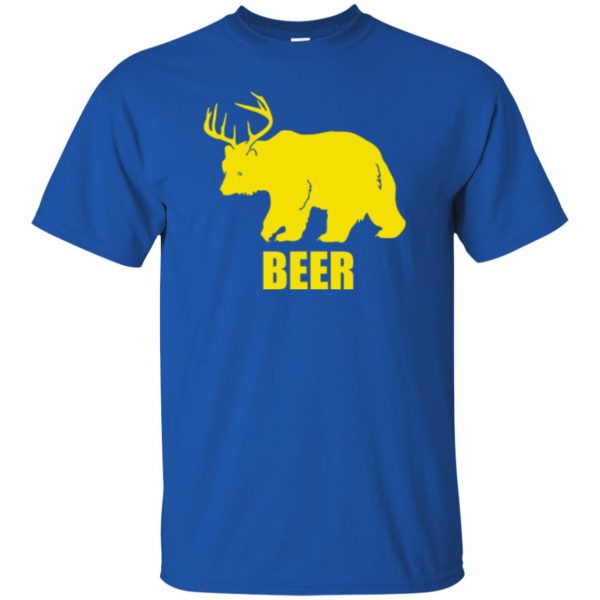 beer bear deer shirt t shirt - royal blue