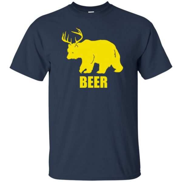 beer bear deer shirt t shirt - navy blue