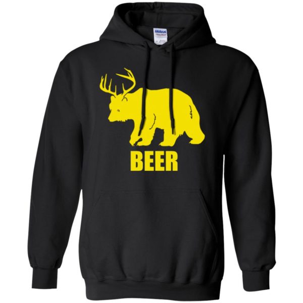 beer bear deer shirt hoodie - black