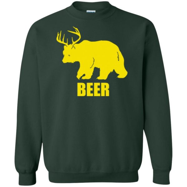 beer bear deer shirt sweatshirt - forest green
