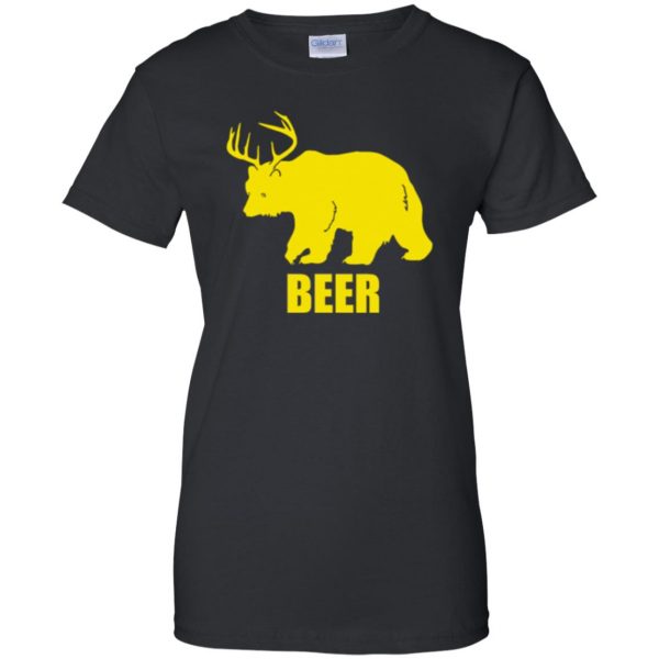 beer bear deer shirt womens t shirt - lady t shirt - black