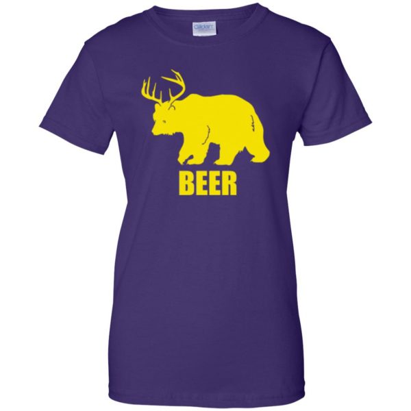 beer bear deer shirt womens t shirt - lady t shirt - purple