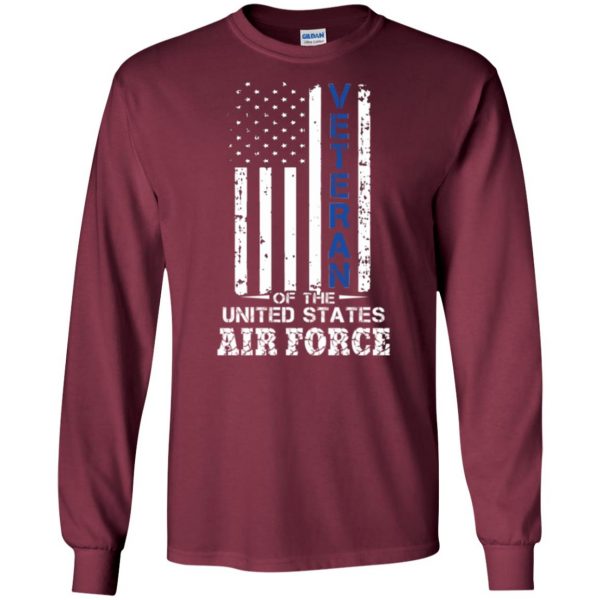 air force veteran shirt long sleeve - maroon